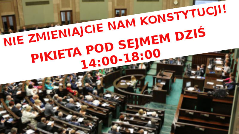 Pikieta KOD przed Sejmem 10.02.2016